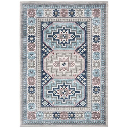 Safavieh 2 x 8 ft. Kazak 100 Rectangle Rug Gray & Blue KZK120G-28